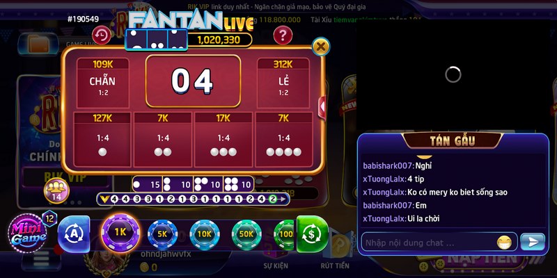 Fantan livestream Rikvip: Trải nghiệm cá cược đỉnh cao 2025 3 Các cửa cược trong Fantan livestream Rikvip